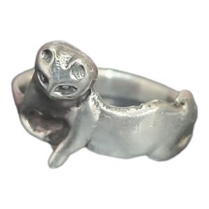 Vintage Sterling Silver Cat Ring Size 6